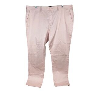 NEW J. Crew 770 Straight Chino Pants Pink Flat Front Mens (Actual 44x32) Stretch